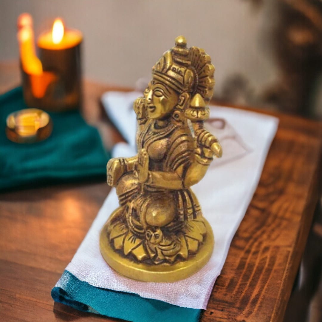 Brass Lord Ganesh Lakshmi Statue