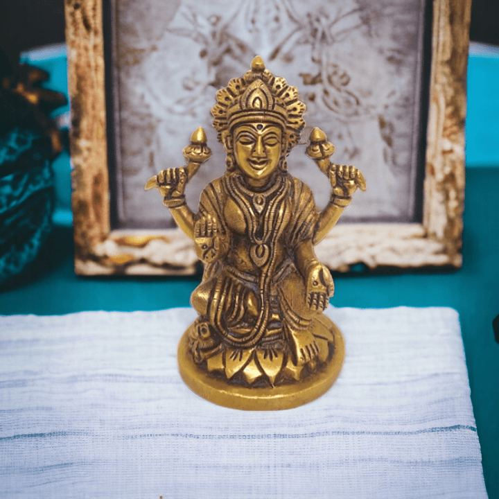 Tamas Brass Lord Lakshmi Statue for Home & Office Temple