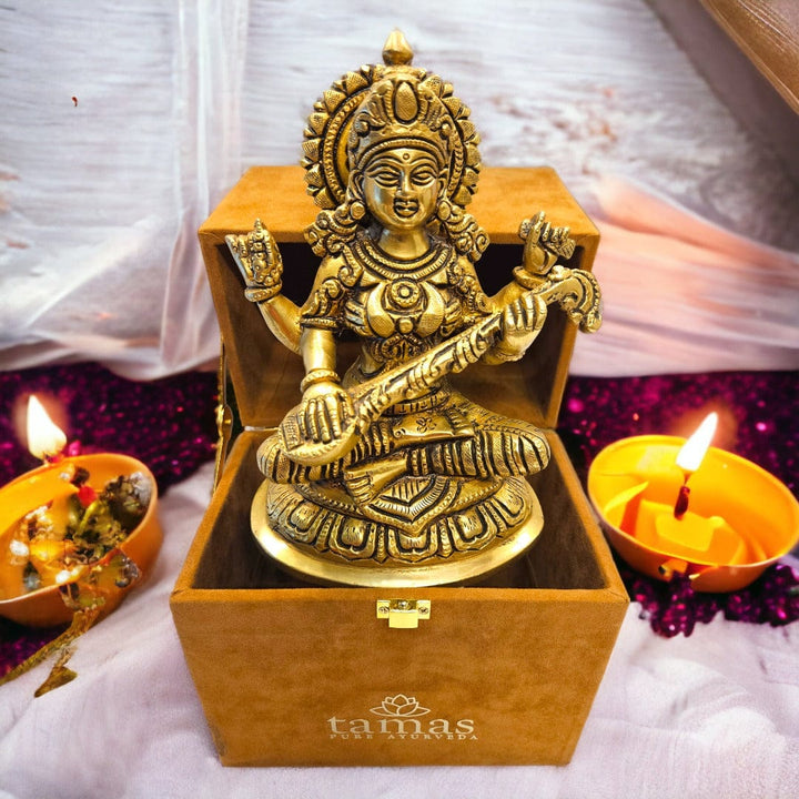 Tamas Brass Saraswati Statue