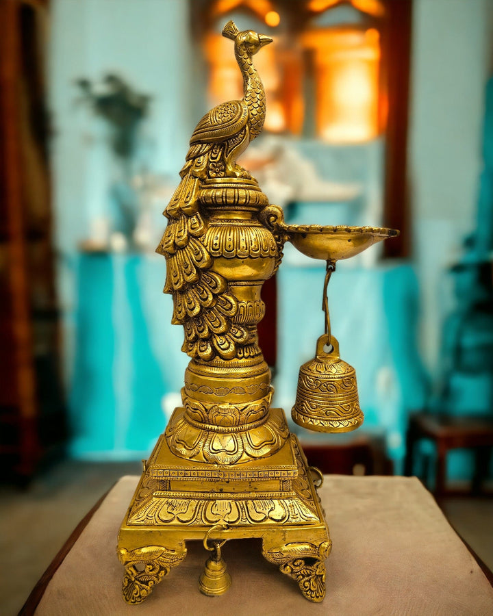 Brass Peacock Lamp Stand