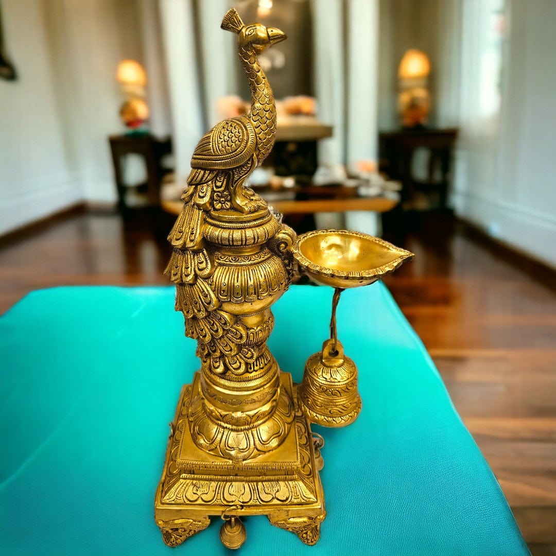 Brass Peacock Lamp Stand