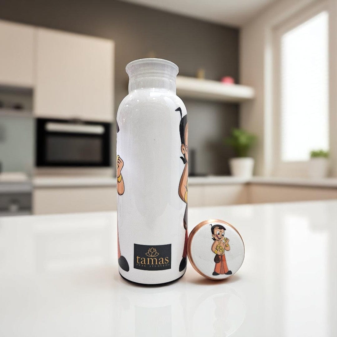 Chhota Bheem cartoon printed pure copper water bottle