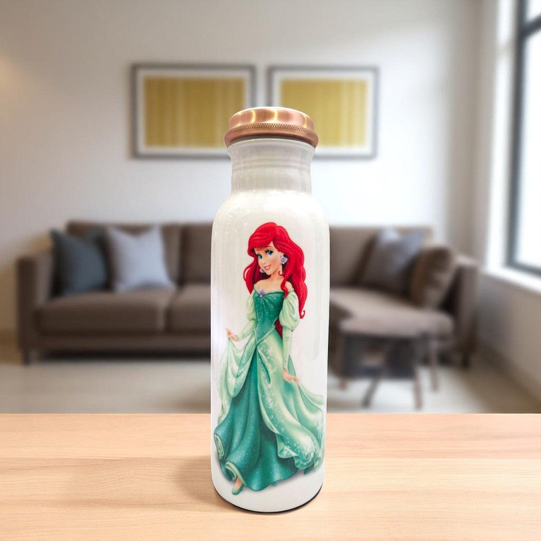 Buy Ariel Princess Printed Pure Copper Bottle For kids