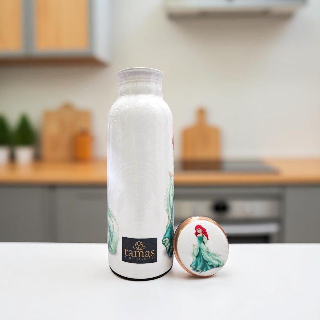 Buy Ariel Princess Printed Pure Copper Bottle For kids