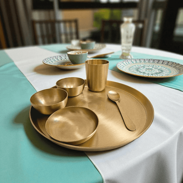 Buy Kaansa Dinner Set Online | Traditional Brass Dinnerware