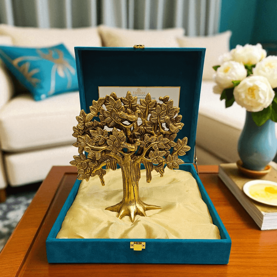 Tamas Brass Kalpavriksha Tree – Best Spiritual Gift with Premium Box | Vastu Decor