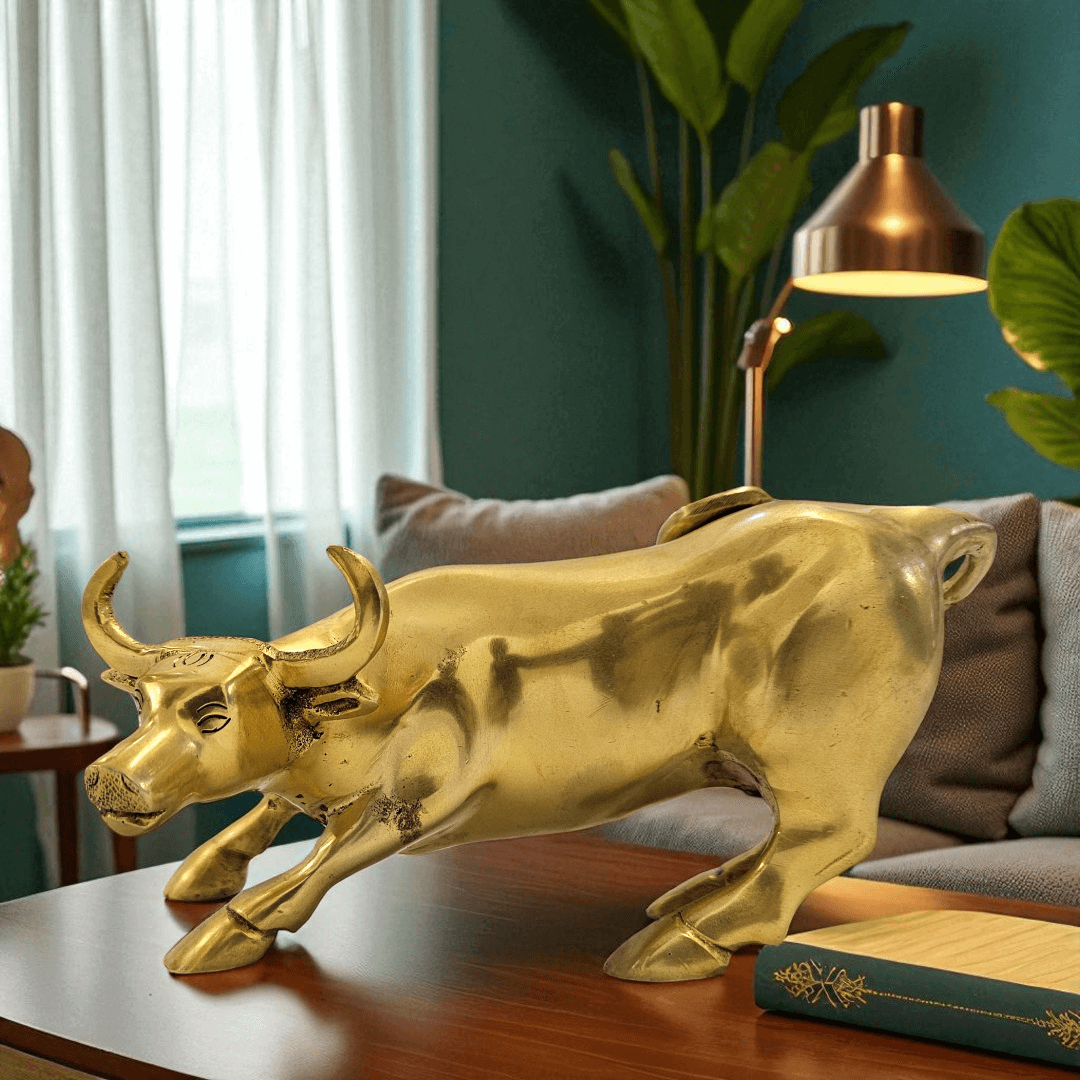 Buy Brass Bull Showpiece by Tamas – Premium Gift for Office or Decor