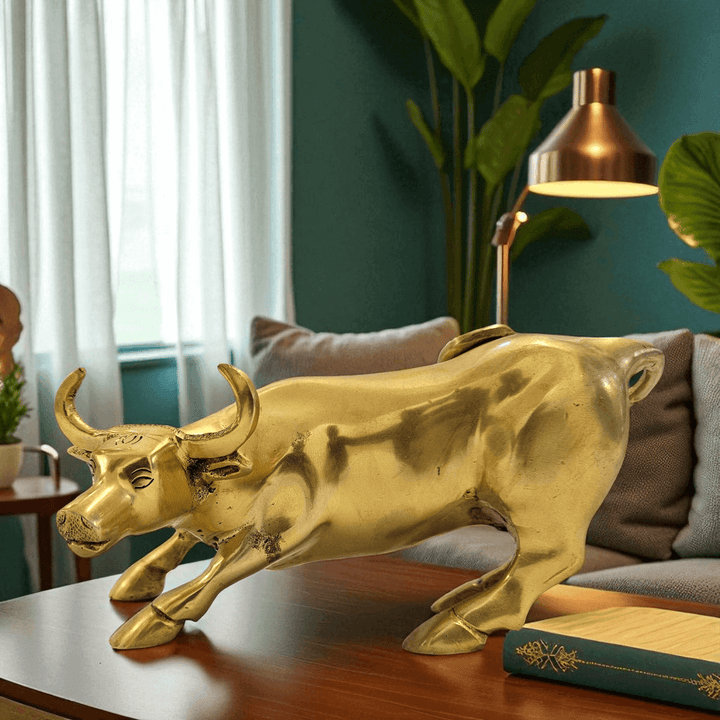 Buy Brass Bull Showpiece by Tamas – Premium Gift for Office or Decor