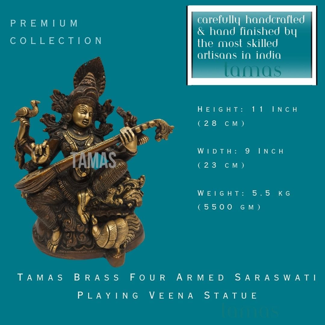 Brass Saraswati Idol