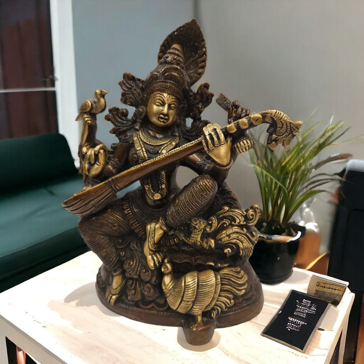 Brass Saraswati Idol