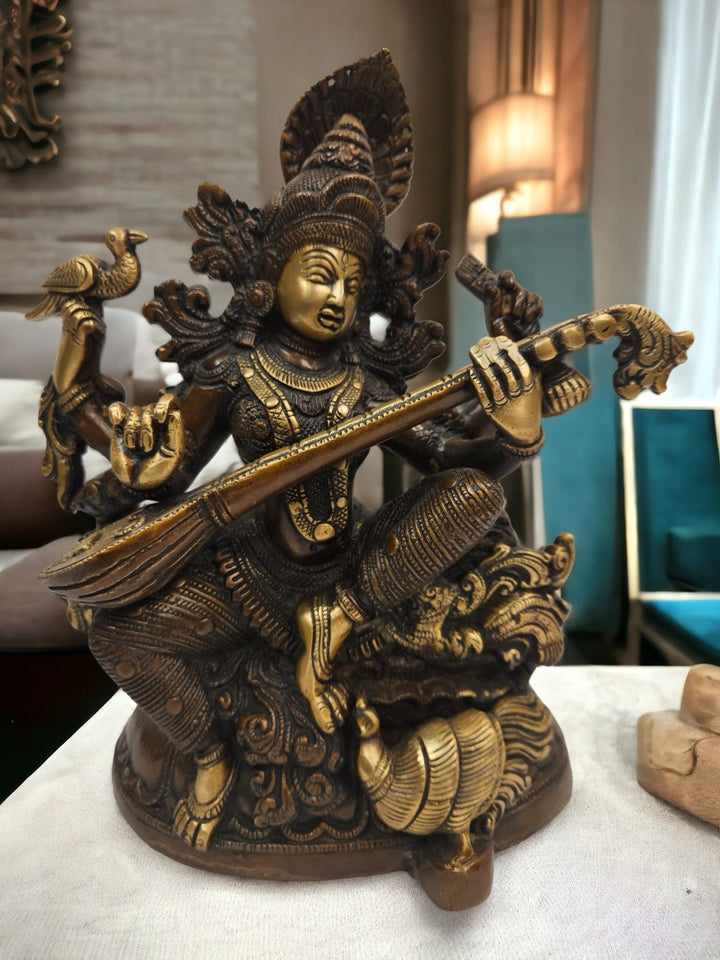 Brass Saraswati Idol