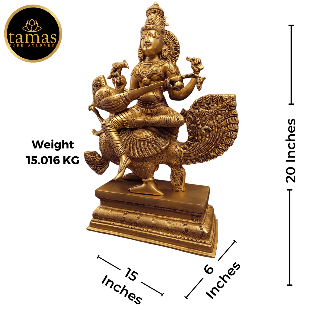 Brass Saraswati Maa Statue
