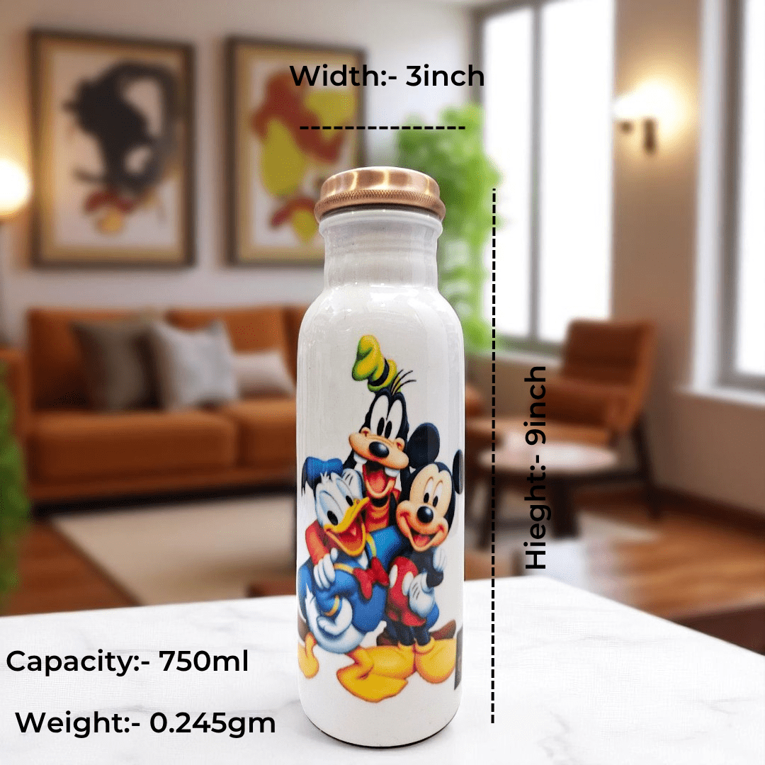 Buy Mickey Mouse Printed Pure Copper Bottle For kids