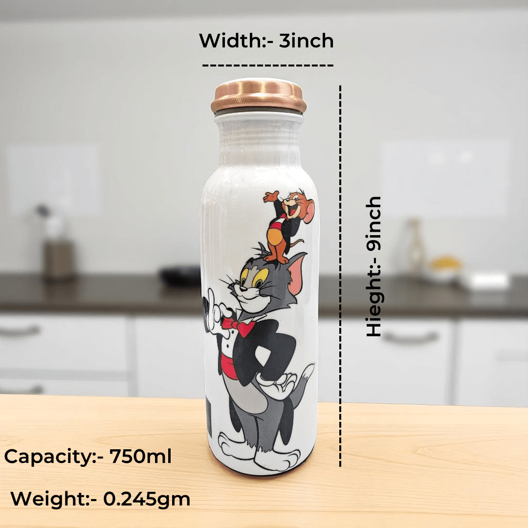 Buy Tom and Jerry Printed Pure Copper Water Bottle For kids – Ayurvedic & Leak-Proof