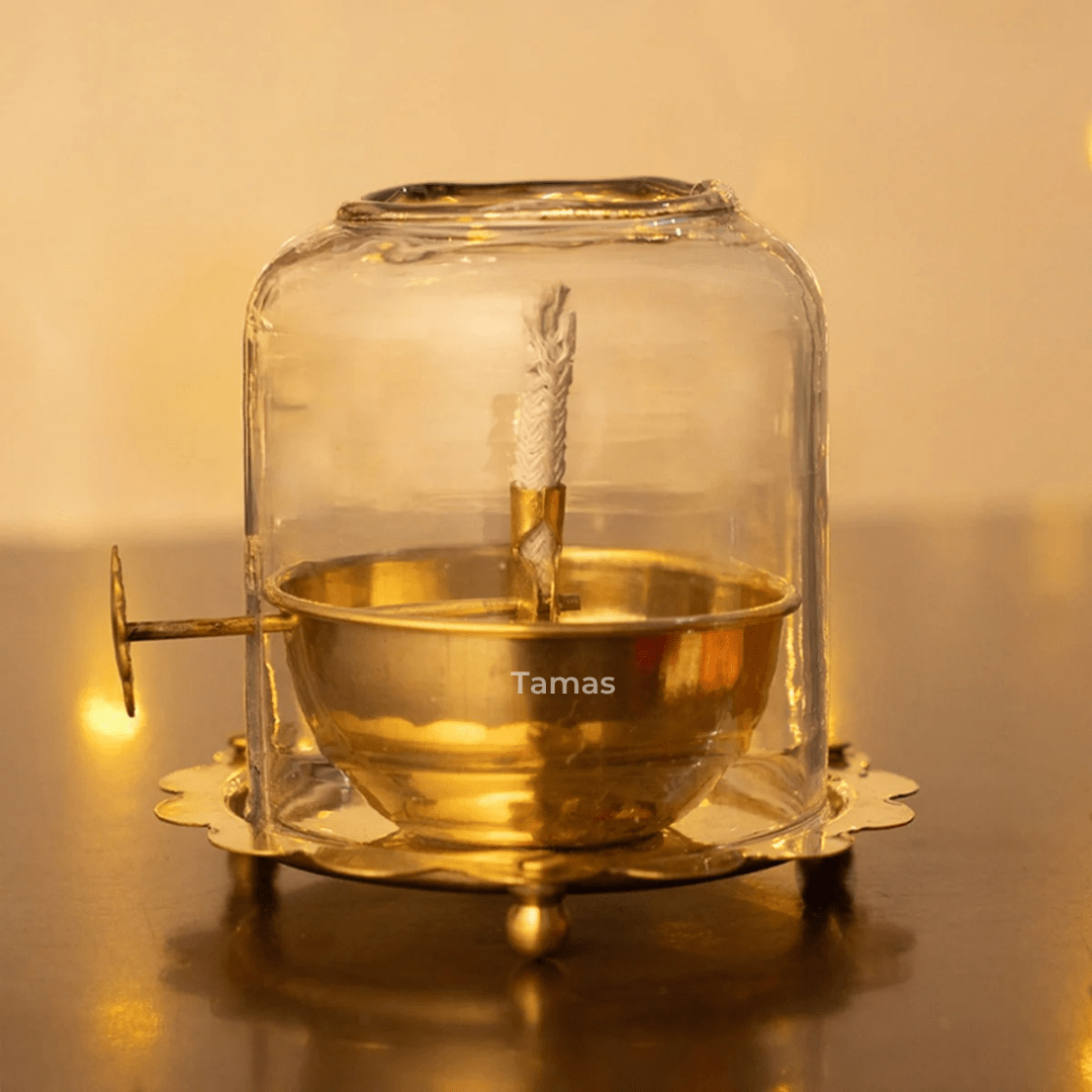 Akhand Jyot Diya With Wick Lifting Screw Lever