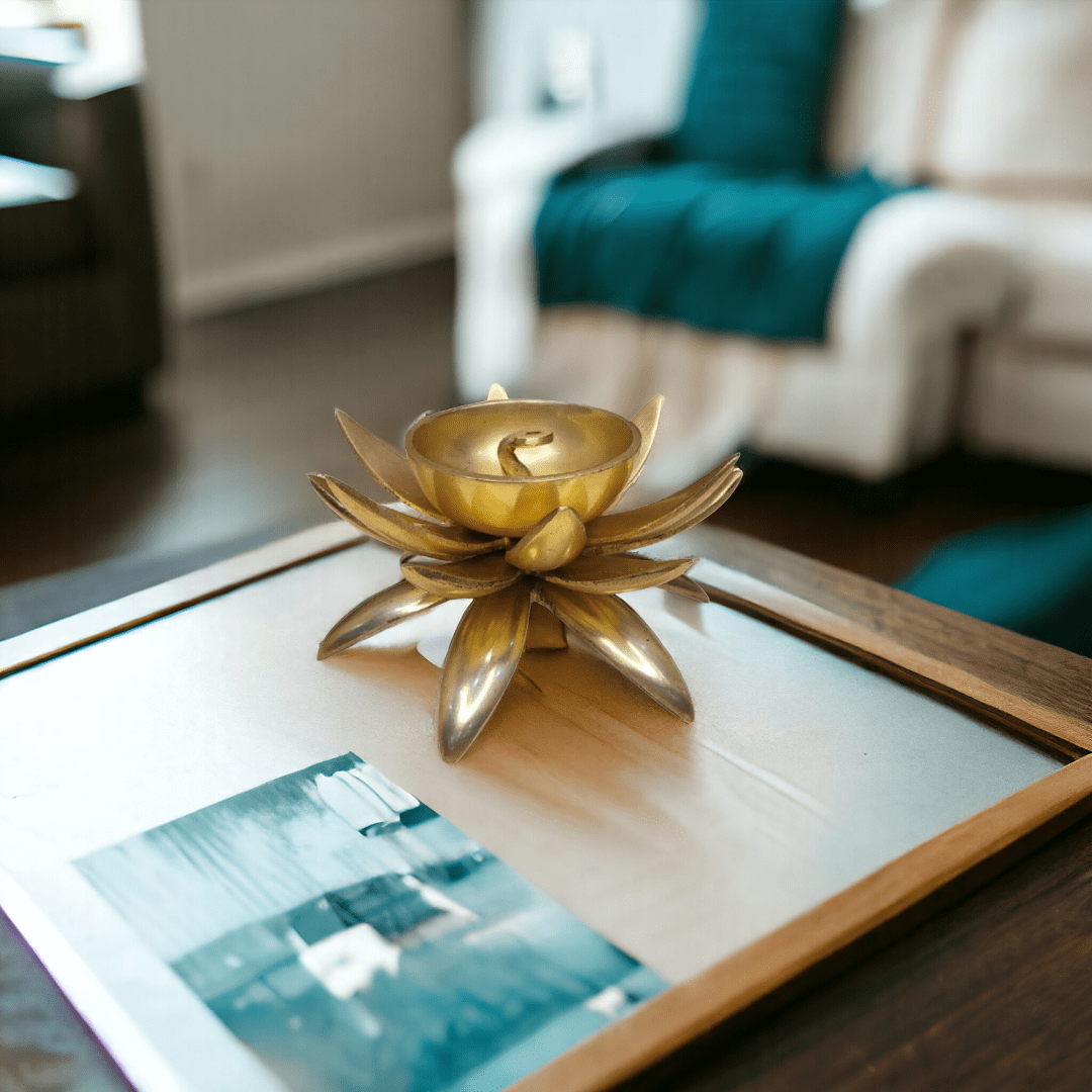 Tamas Brass Lotus Shaped Diya