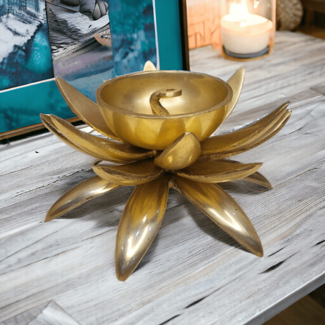 Tamas Brass Lotus Shaped Diya
