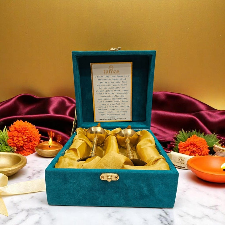 brass chiraag lamp diya set