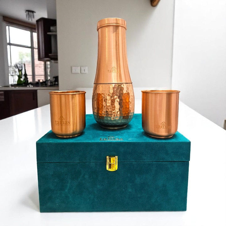 Pure Copper Water Jar & Glass Gift Set | Best Wedding & Housewarming Gift