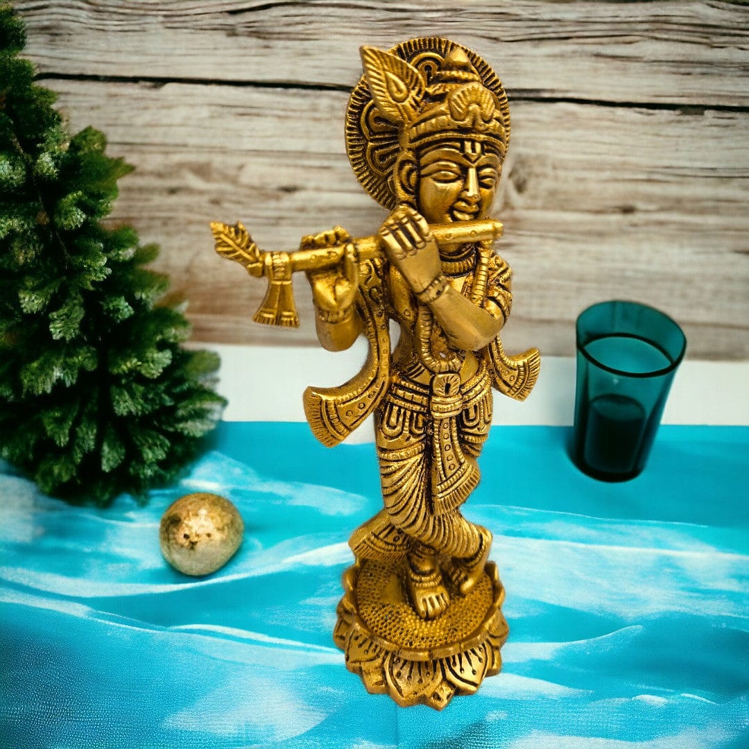 Brass Lord Krishna Idol