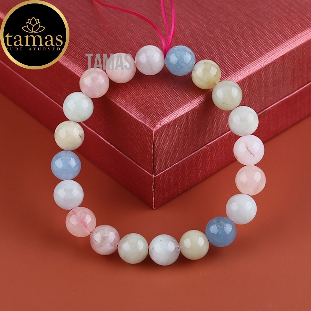 Tamas Morganite Healing Crystal Gemstone Stretchable Bracelet