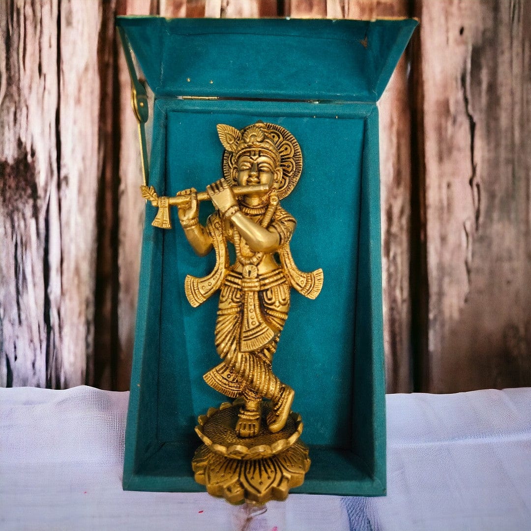 Brass Lord Krishna Idol