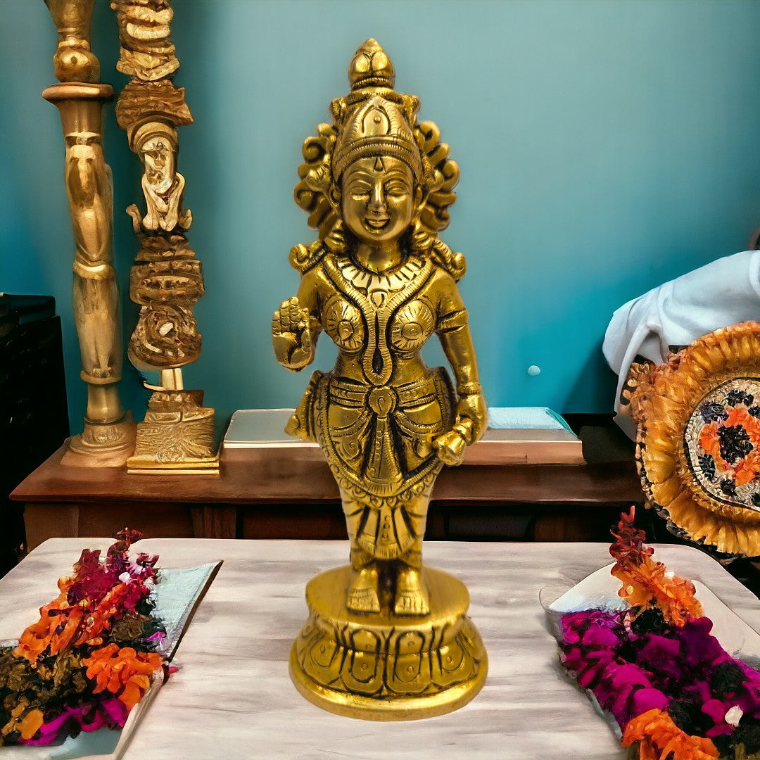 Brass Lord Radha Krishna Statue/Idol (6.5 Inch) (Golden)