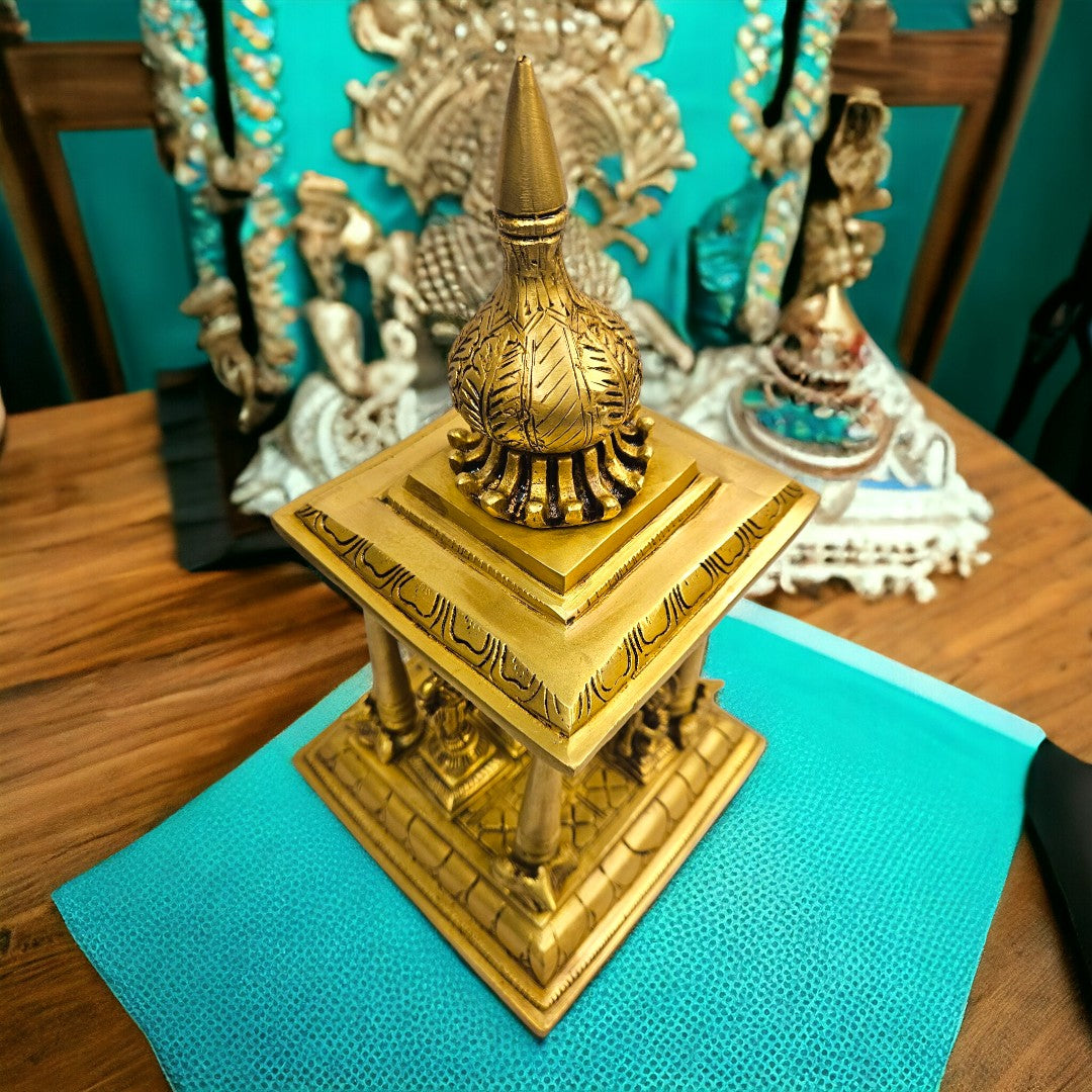 Brass Ram Darbar Idol in Temple (12 Inch) (Golden)