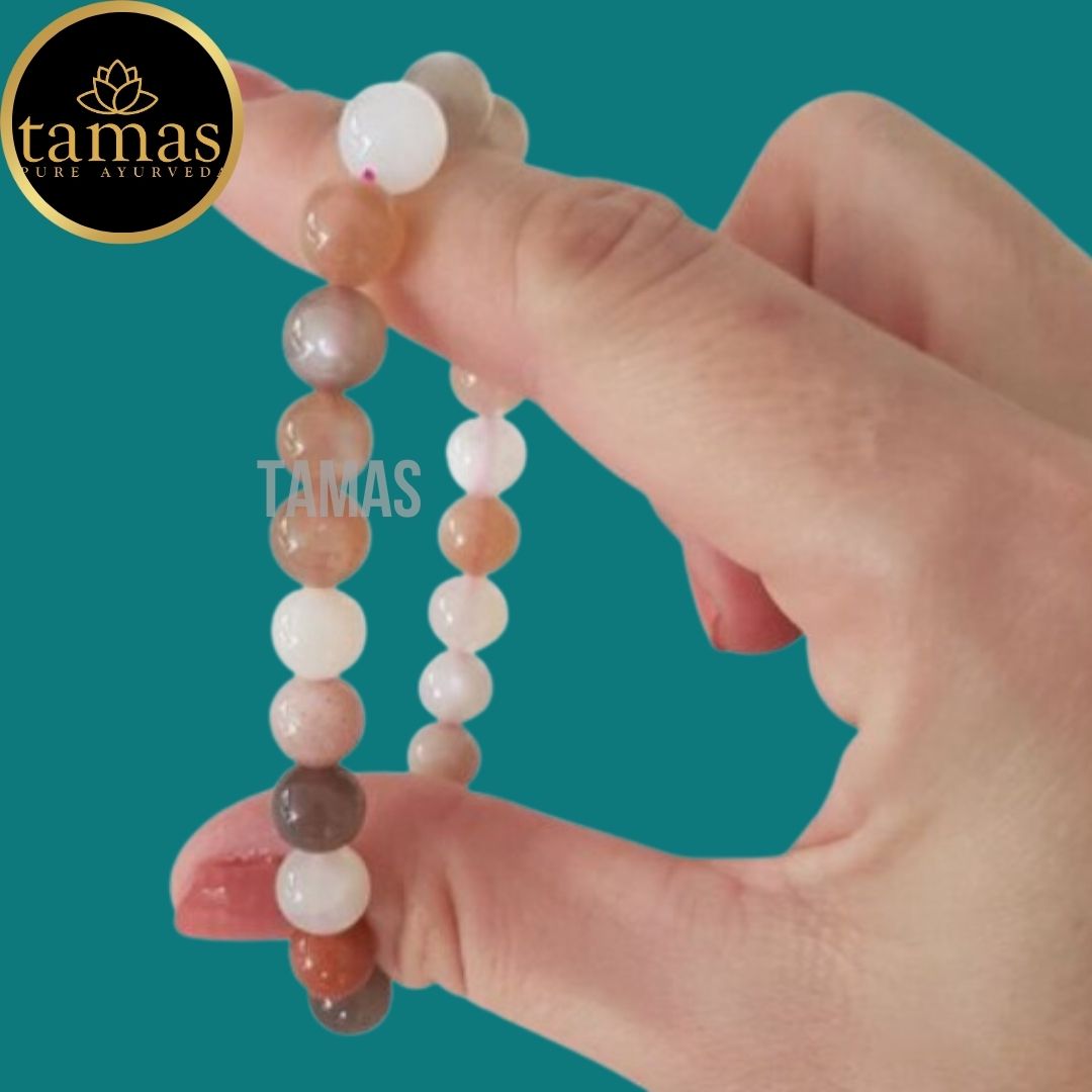 Tamas Pierre de Lune Healing Crystal Gemstone Stretchable Bracelet