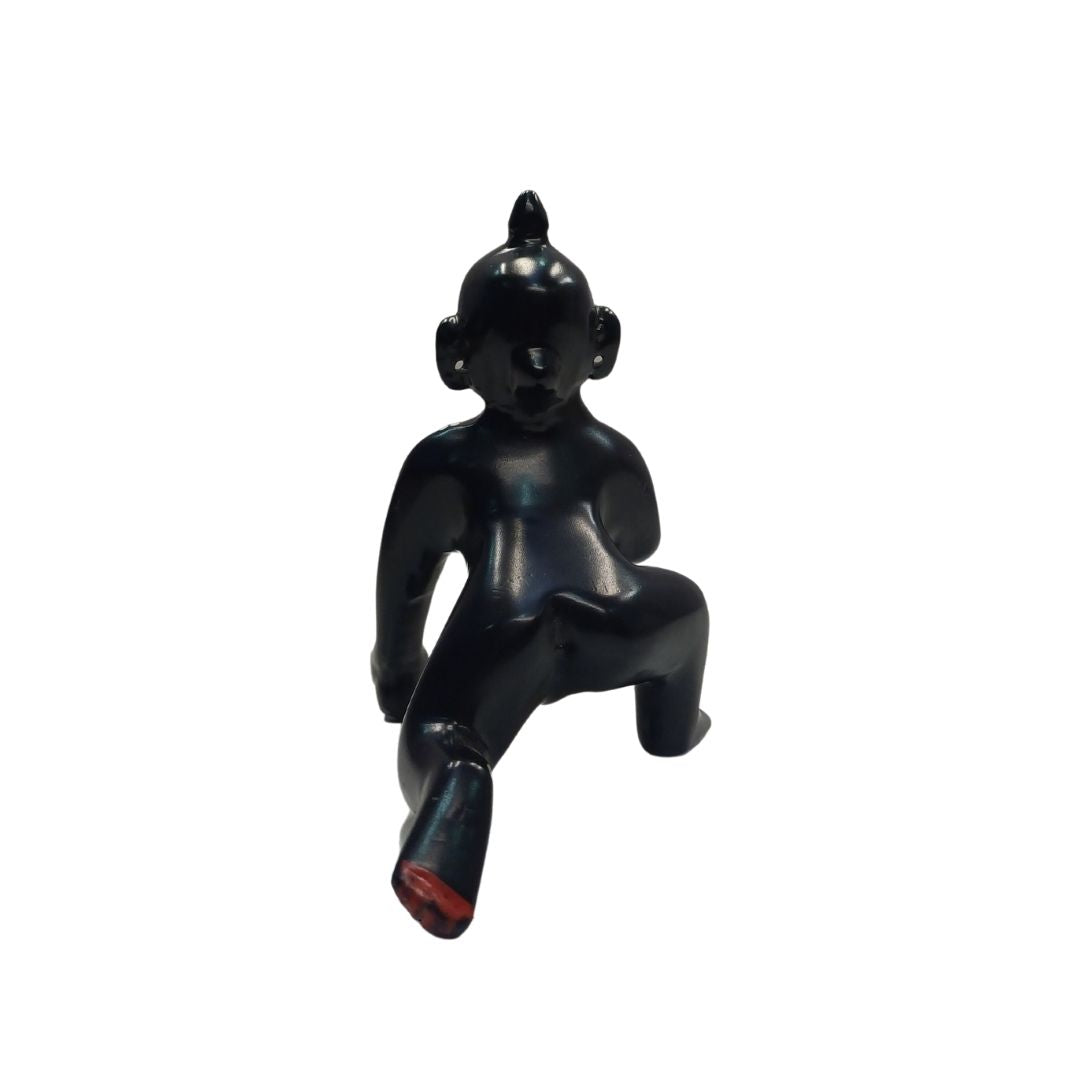 Tamas Brass Black Laddu Gopal - Thakur Ji Statue/Idol (Golden) (4.5 Inches)