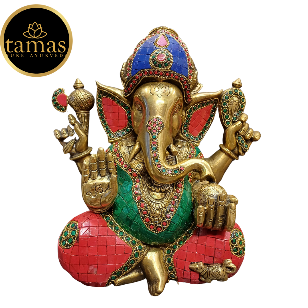 Tamas Brass Ganesh Stone (12 Inches)