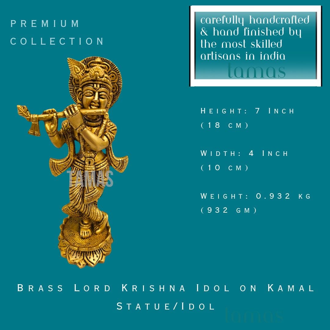 Brass Lord Krishna Idol