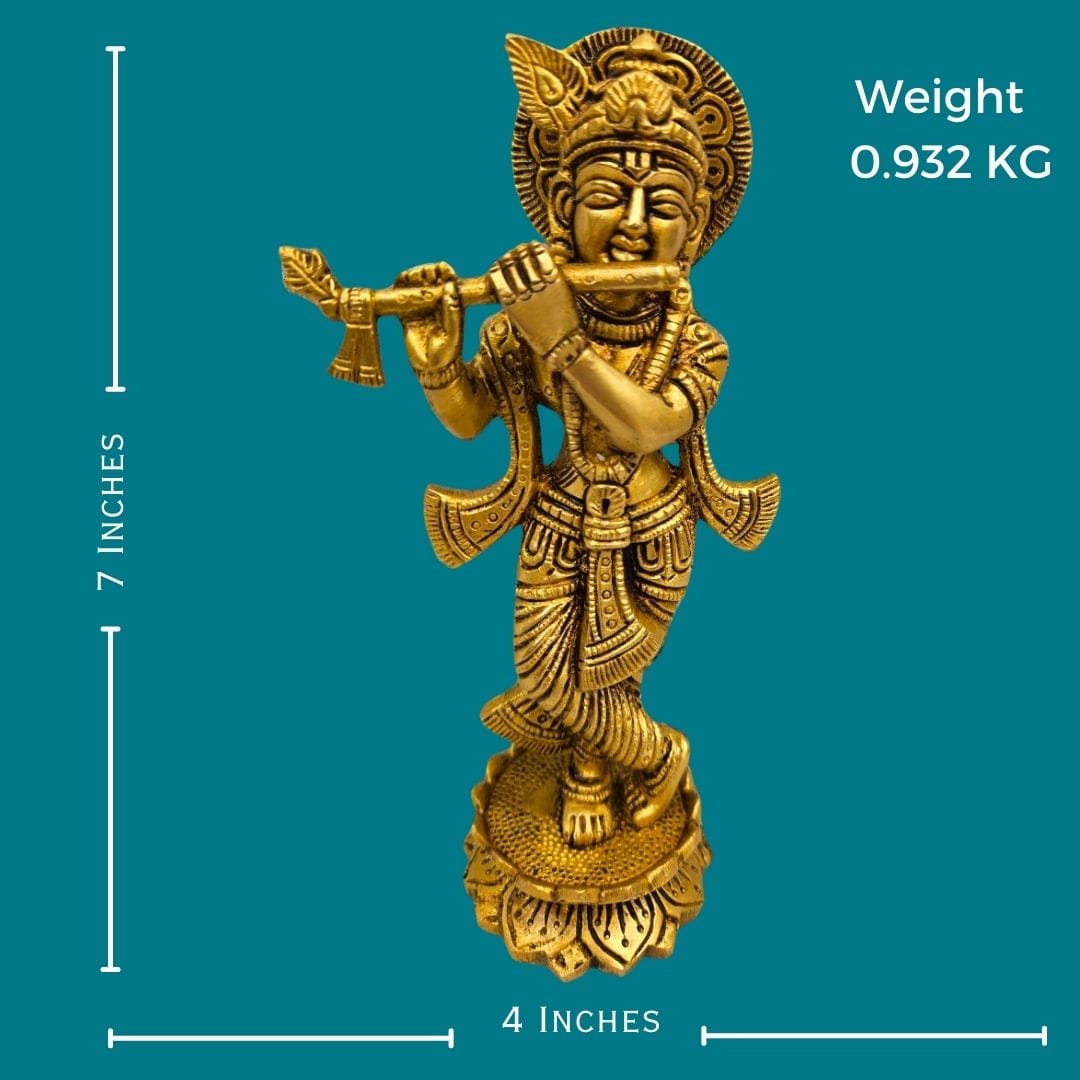 Brass Lord Krishna Idol