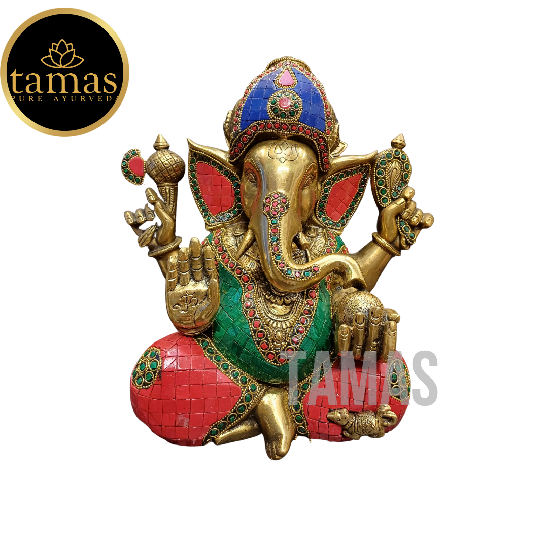 Tamas Brass Ganesh Stone (12 Inches)