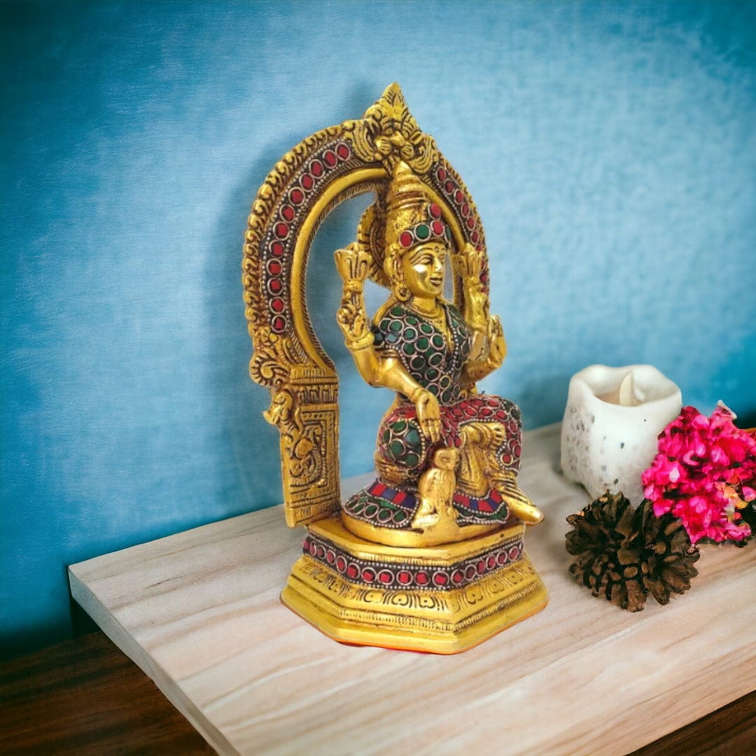 Brass ganesha and lakshmi murti