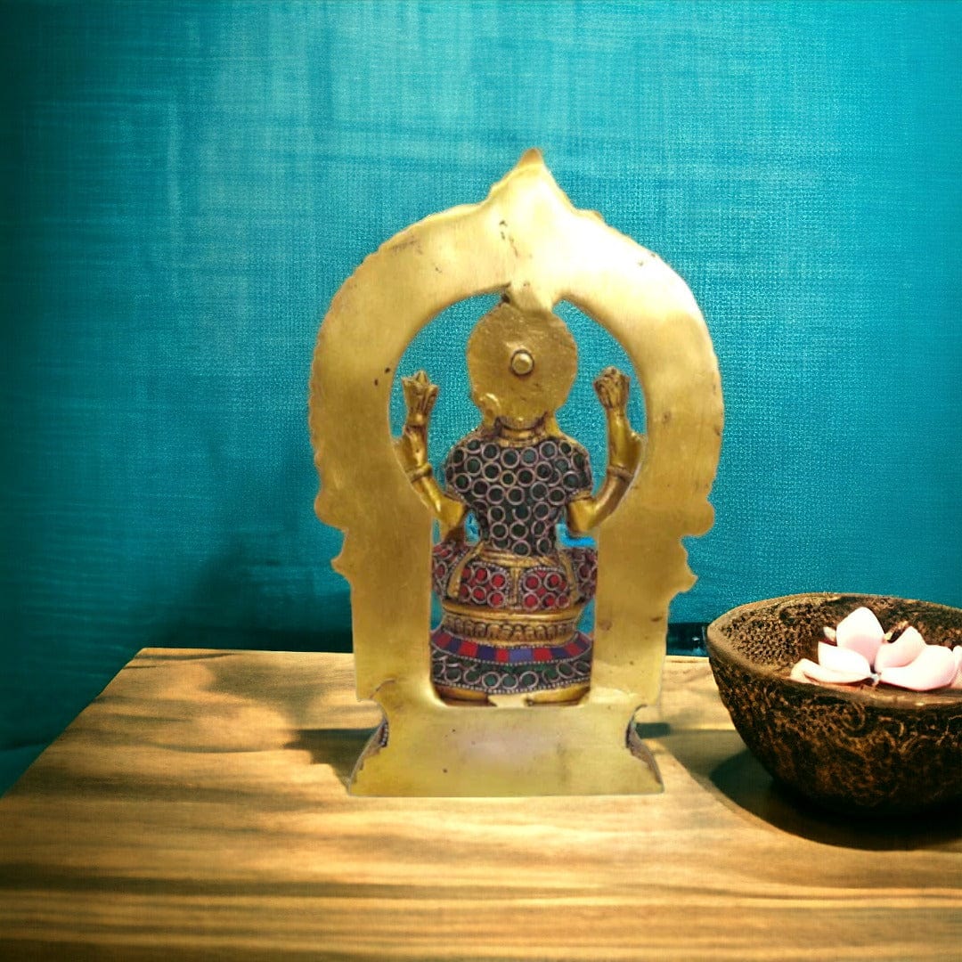 Brass ganesha and lakshmi murti