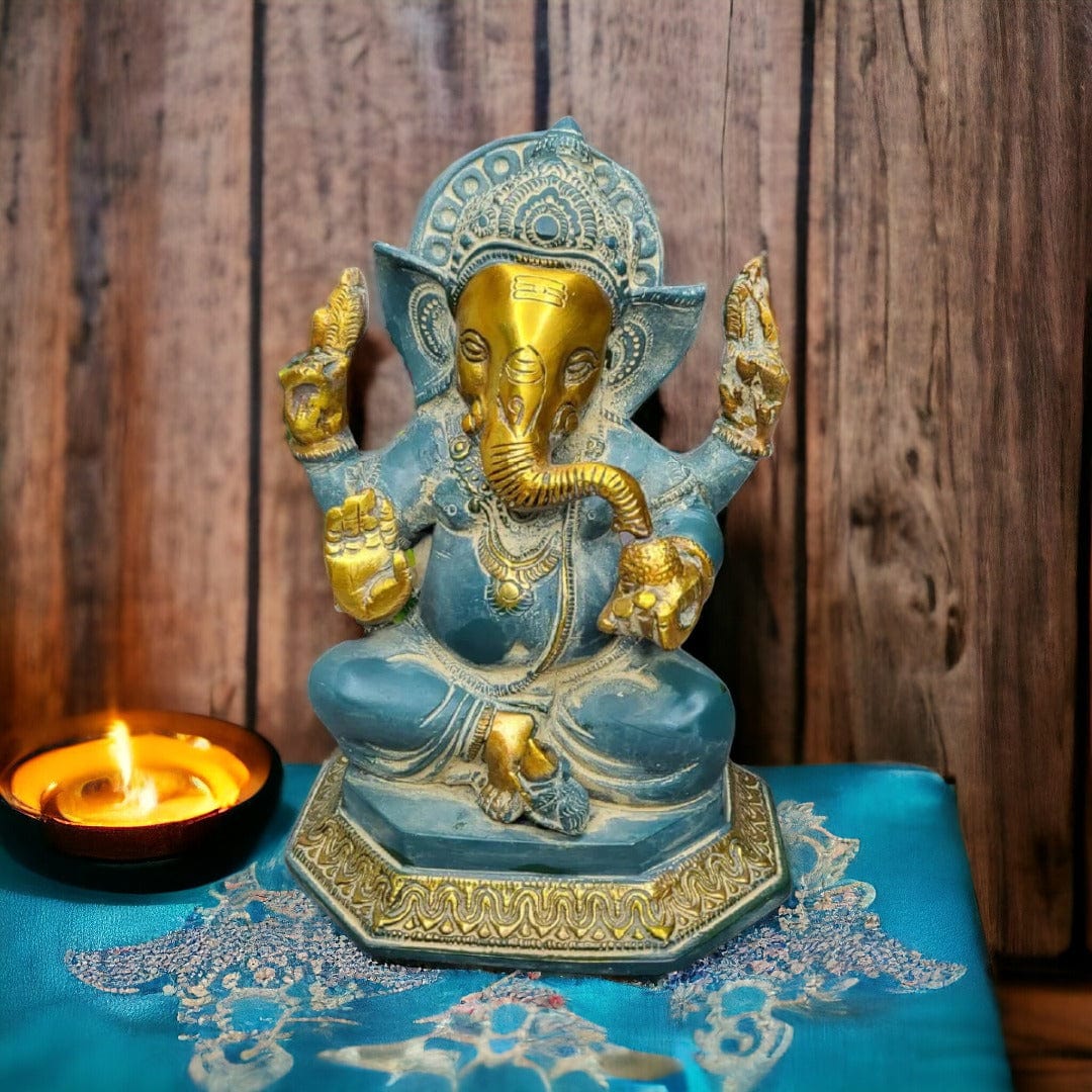 Brass  Lord Mangalkari Ganesh Statue Idol