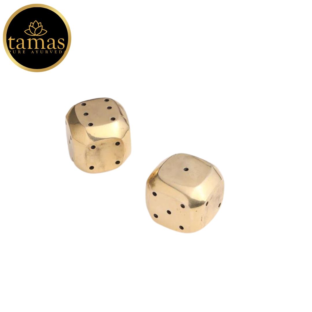 Tamas Enchanting Brass Dice Pair (1 Inch)