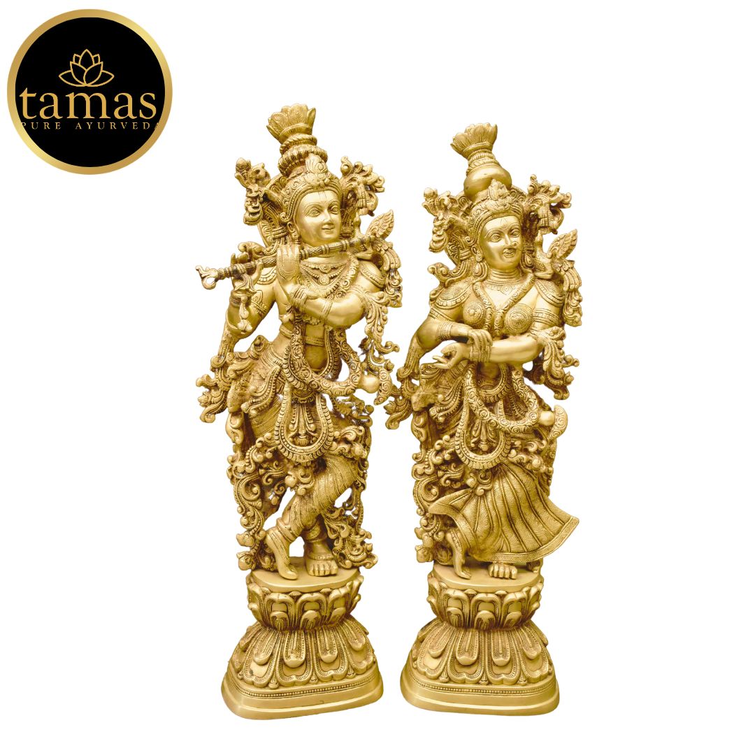 Tamas Brass Pair of Radha Krishna Idol (Height 29 Inch)