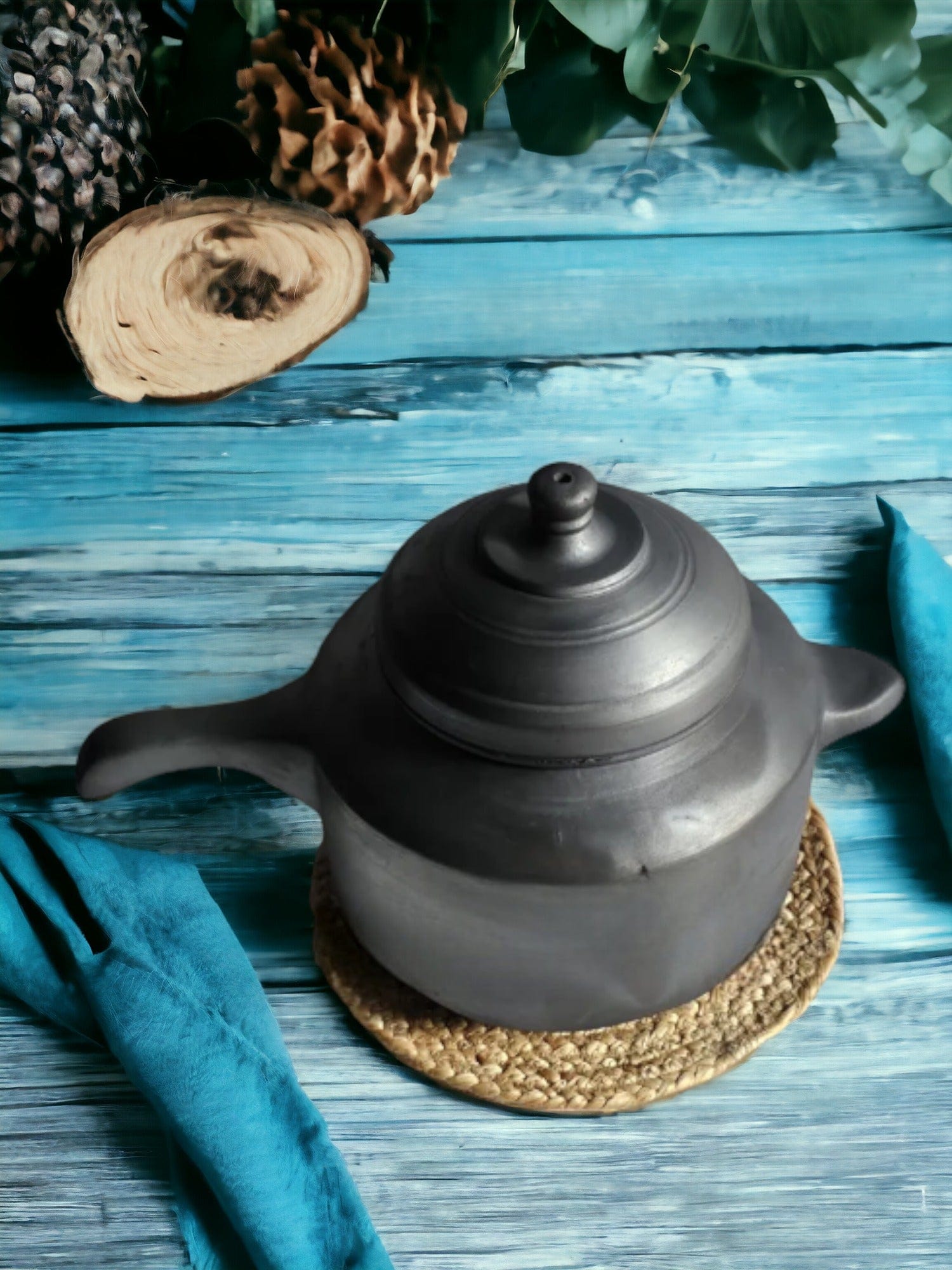 Tamas Handcrafted Black Natural Clay Cooker – Durable & Healthy Clay Cooker