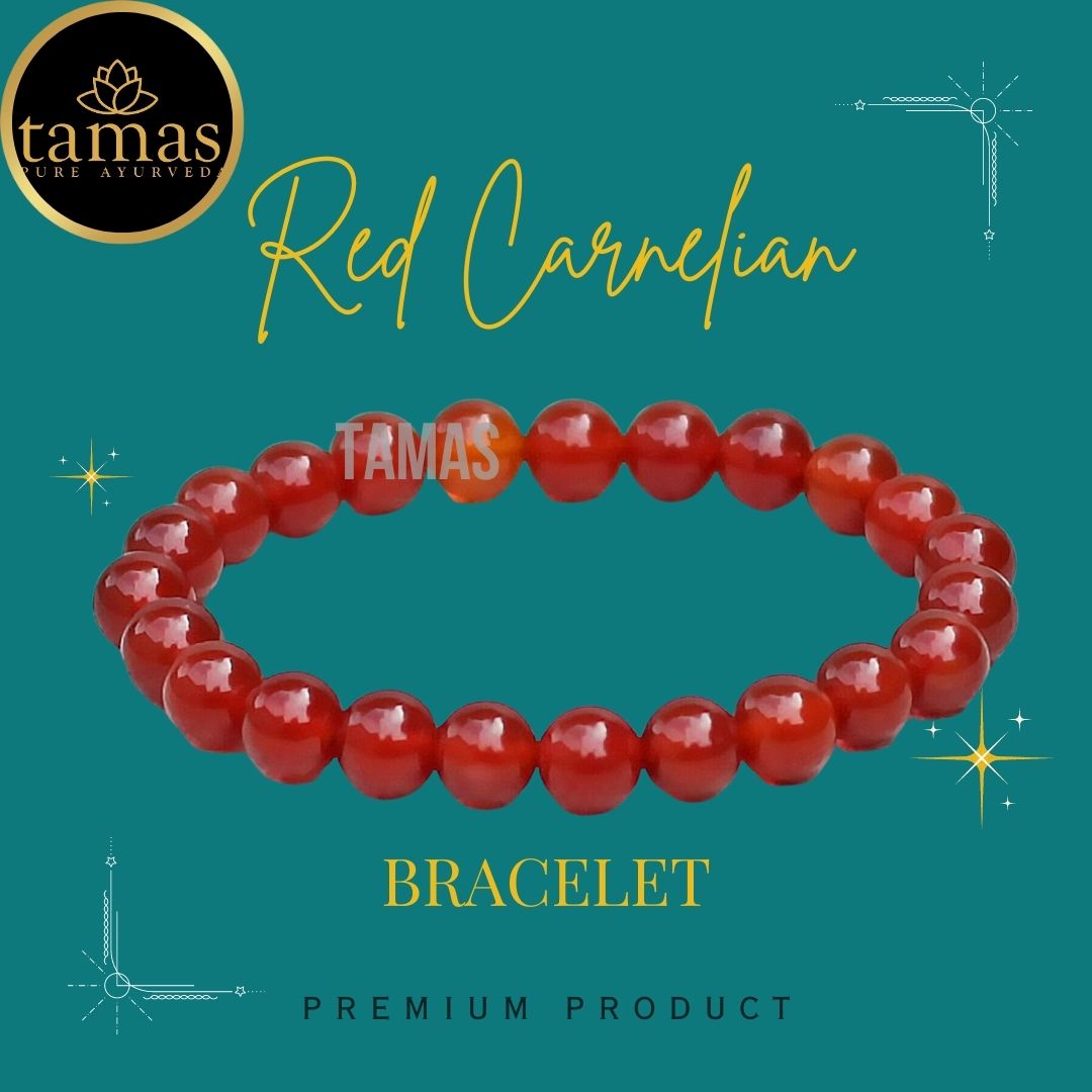 Tamas Red Carnelian Healing Crystal Gemstone Stretchable Bracelet
