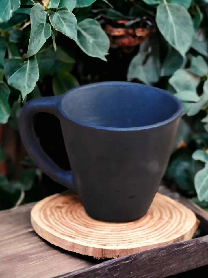 Tamas Handcrafted Black Natural Clay Cup (Black)