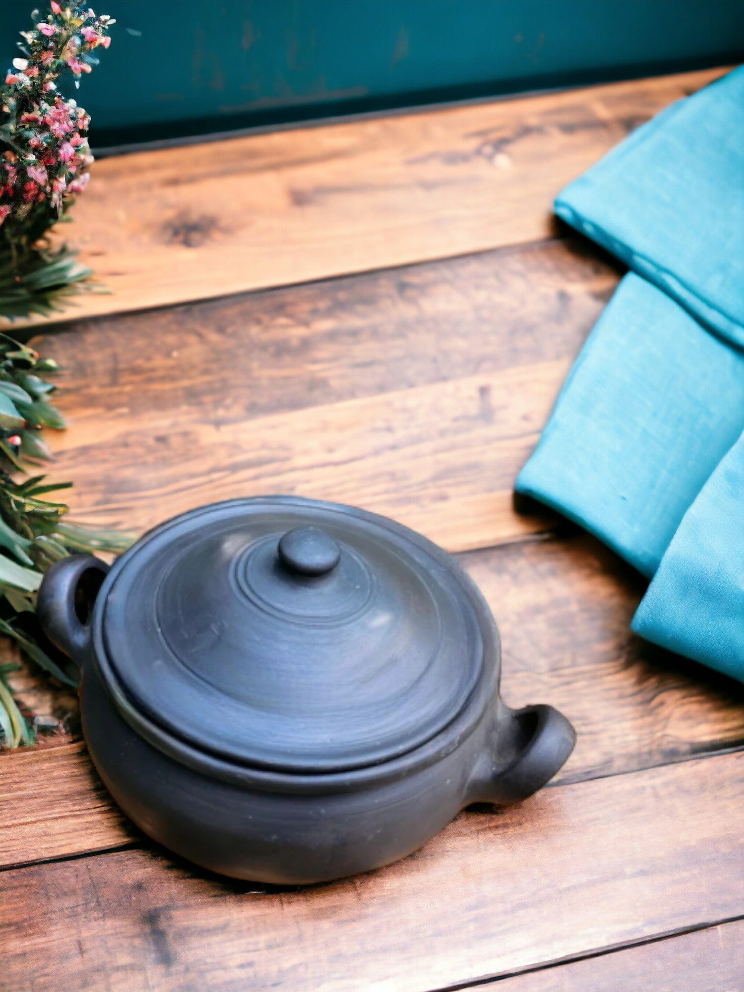 Buy Tamas Handcrafted Black Natural Clay Kadhai – Traditional Cookware