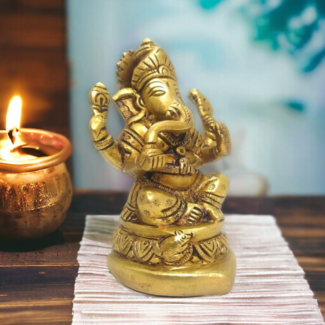 Brass Ganesh Statue for Good Luck