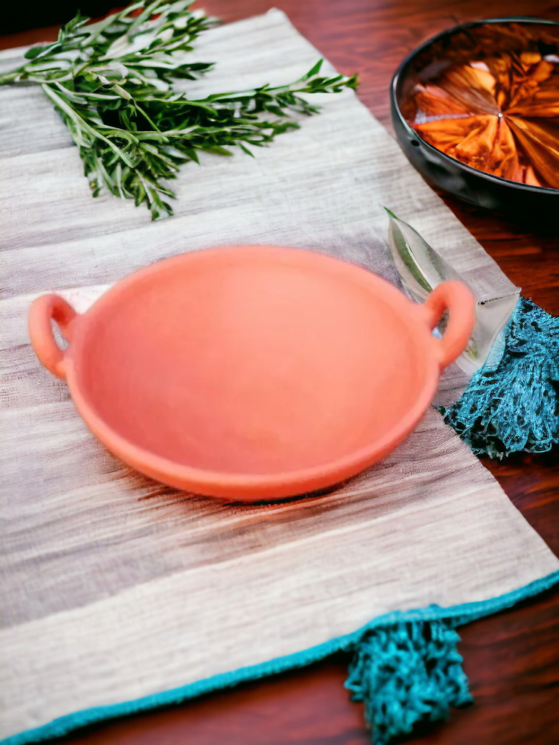 Tamas Handcrafted Terracotta Clay Wok – Authentic Indian Clay Work