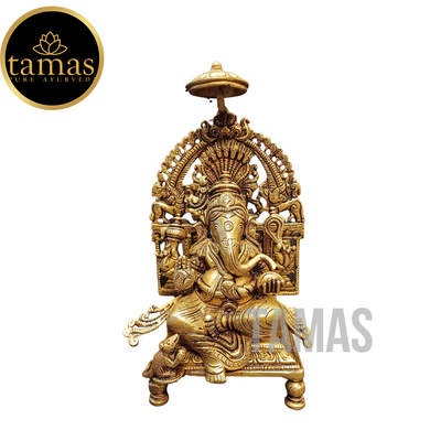 Tamas Brass Chowki Ganesha (9 Inch)