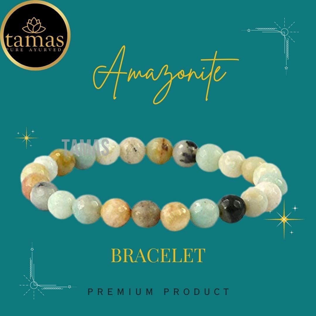 Tamas Amazonite Healing Crystal Stretchable Bracelet - Tamas: Luxury Indian Gifts