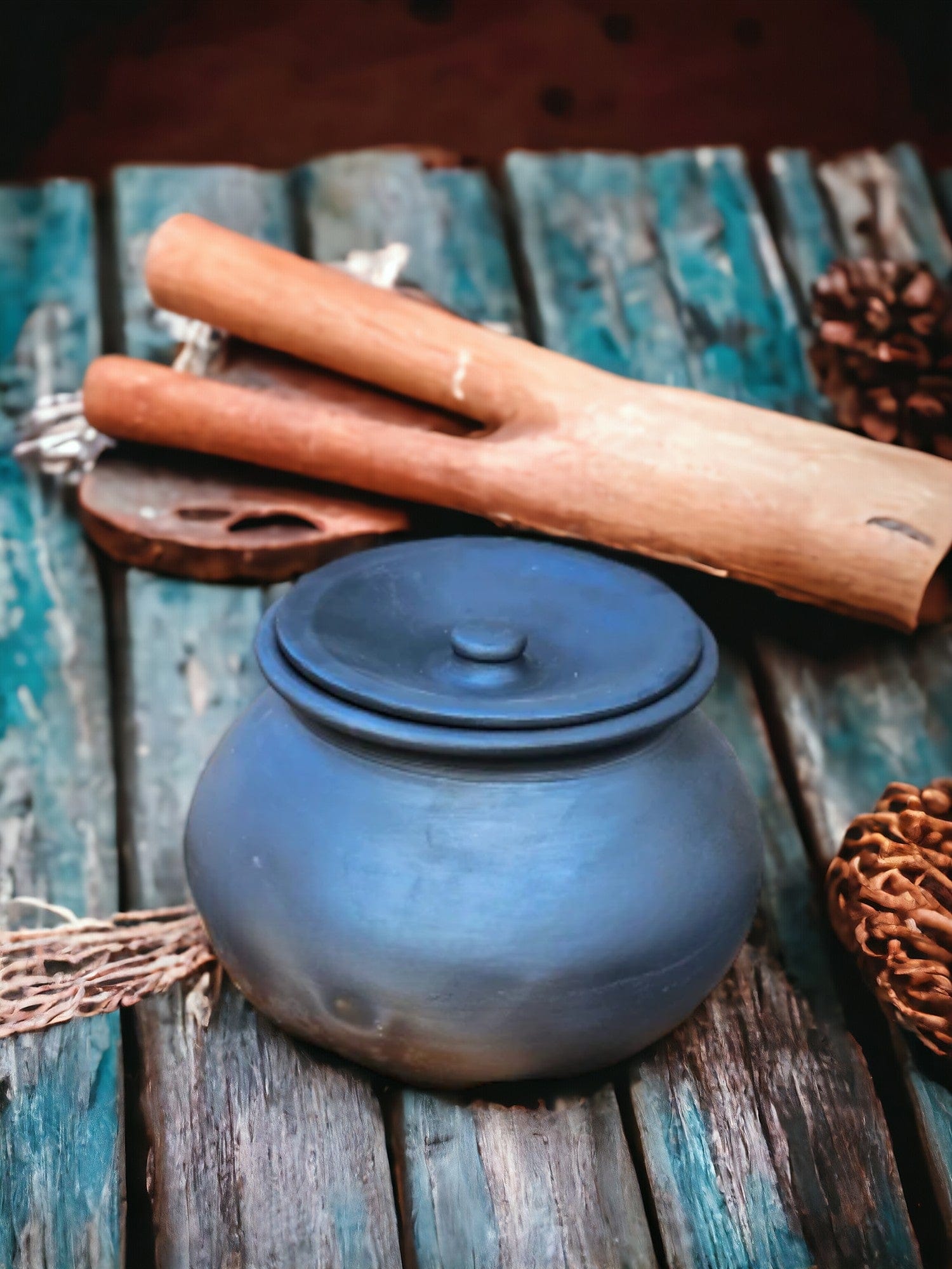 Buy Tamas Handcrafted Black Natural Clay Handi – Traditional Clay Cookware