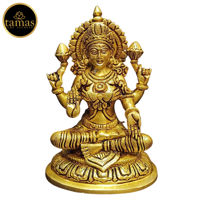 Tamas Brass Lakshmi Statue (7.2 Inches) | | Free Premium Gift Box