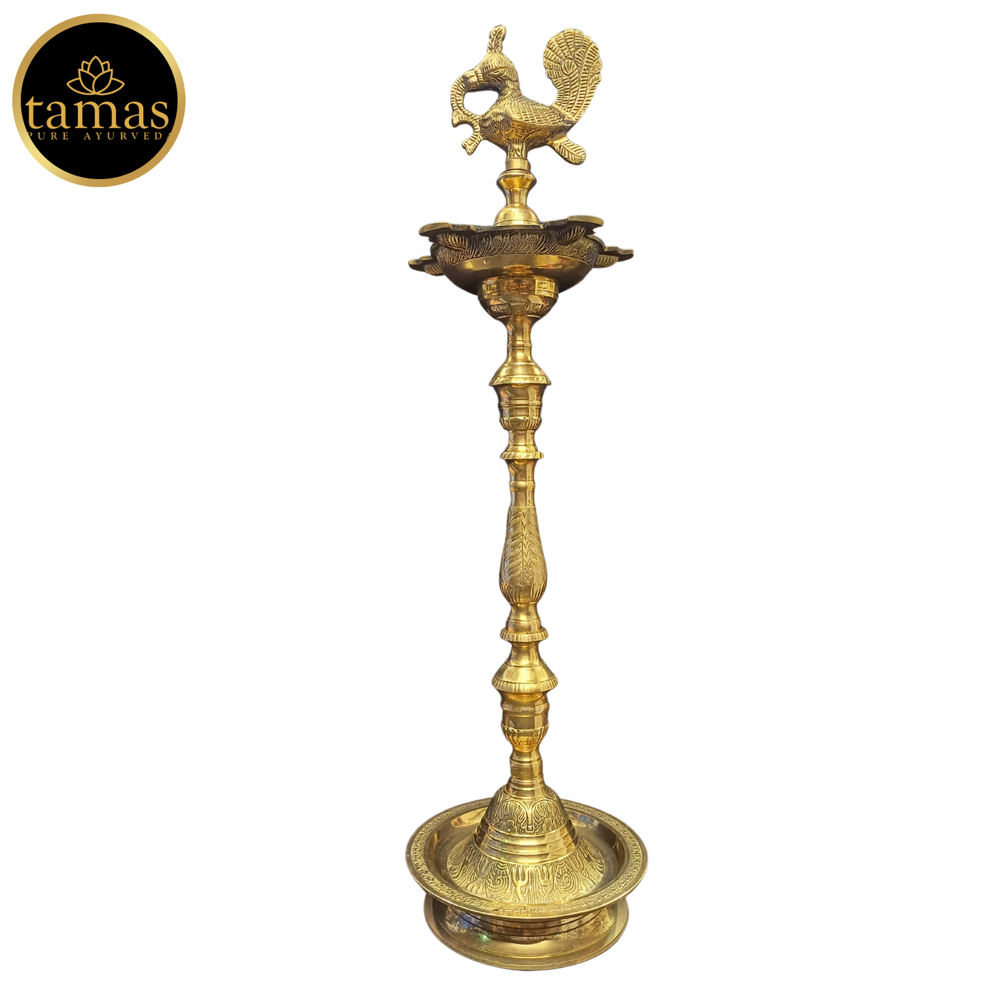 Tamas Brass Peacock Diya Stand (33 Inches)